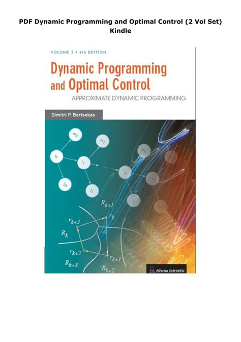 Dynamic Programming and Optimal Control 2 Vol Set Kindle Editon