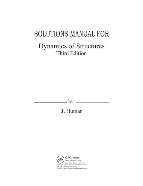 Dynamics Of Structures Humar Solution Kindle Editon