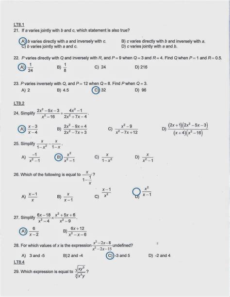 E2020 Algebra 2 Pretest Answers Semester 1 PDF