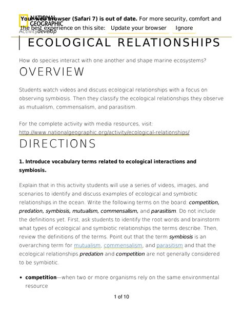 ECOLOGICAL RELATIONSHIPS BIOLOGY IF8765 ANSWERS Ebook Kindle Editon