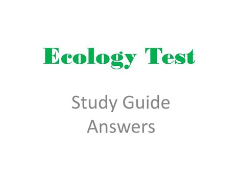 ECOLOGY TEST STUDY GUIDE ANSWERS Ebook Epub