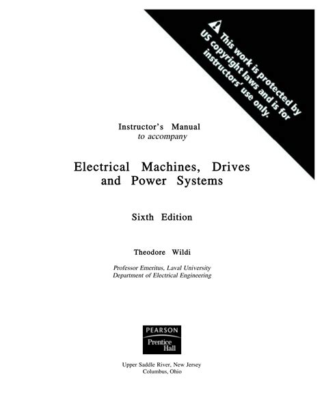 ELECTRICAL MACHINES DRIVES AND POWER SYSTEMS 6TH EDITION SOLUTIONS MANUAL Ebook PDF