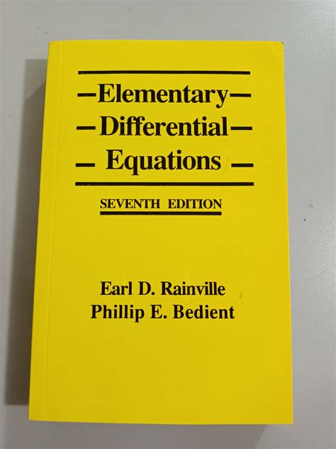 ELEMENTARY DIFFERENTIAL EQUATIONS RAINVILLE 7TH EDITION SOLUTION MANUAL PDF Epub