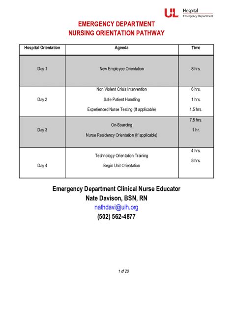 EMERGENCY DEPARTMENT NURSING ORIENTATION MANUAL Ebook Doc