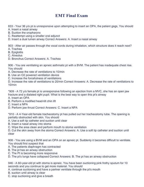 EMT Final Exam: Ace It with Confidence
