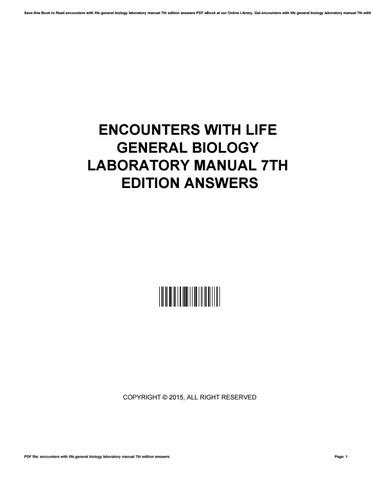 ENCOUNTERS WITH LIFE 7TH EDITION ANSWERS Ebook Kindle Editon