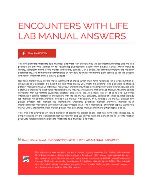 ENCOUNTERS WITH LIFE LAB MANUAL ANSWERS Ebook Doc