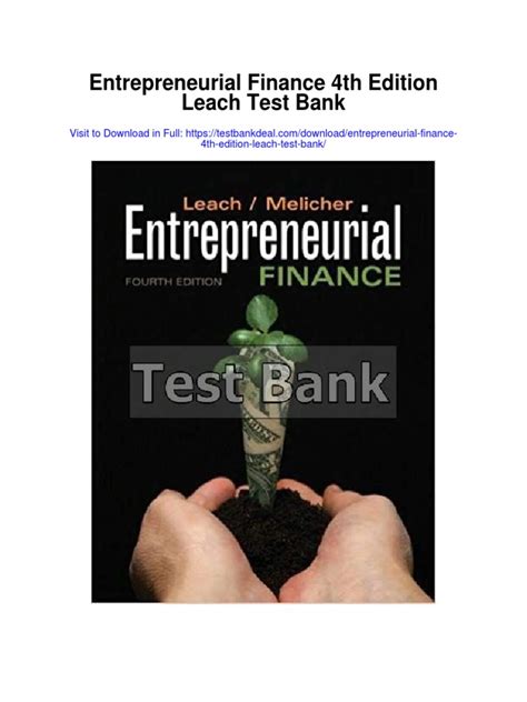 ENTREPRENEURIAL FINANCE 4TH EDITION SOLUTIONS TEST BANK Ebook Doc
