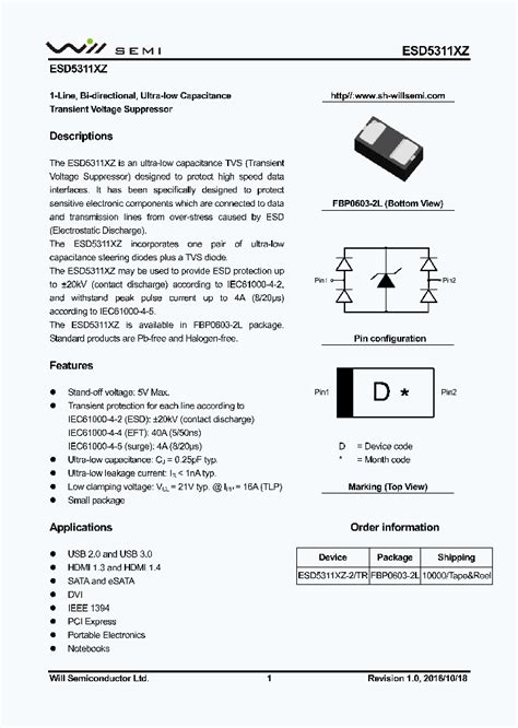 ESD5311XZ: Protecting Your Electronic Devices from EMI and Transient Voltage Spikes