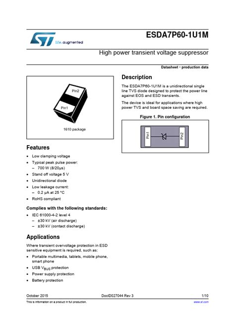 ESDA7P60-1U1M: A Powerful and Efficient Solution