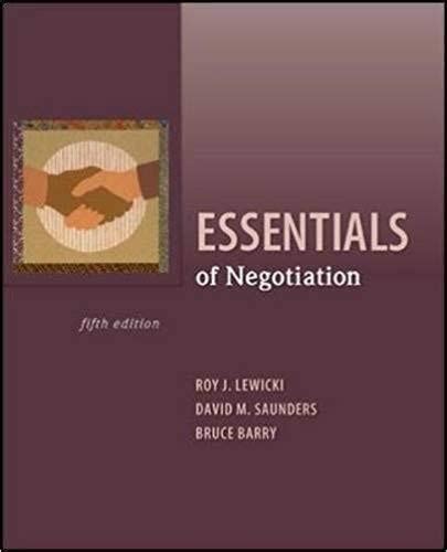ESSENTIALS OF NEGOTIATION 5TH EDITION LEWICKI Ebook Kindle Editon