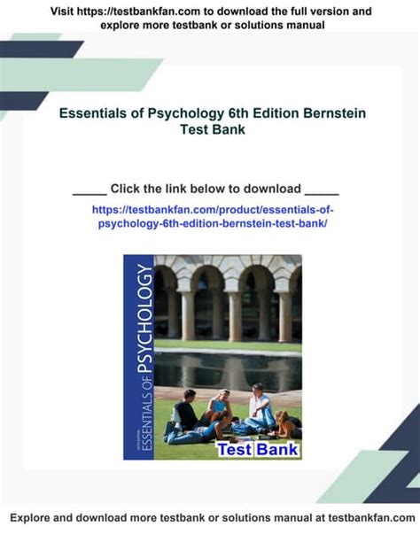 ESSENTIALS OF PSYCHOLOGY 6TH EDITION BERNSTEIN Ebook Epub