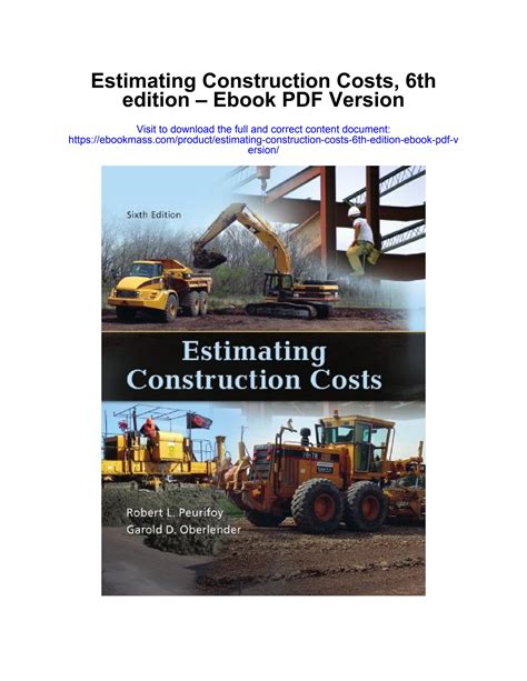 ESTIMATING CONSTRUCTION COSTS 5TH SOLUTION MANUAL Ebook Epub