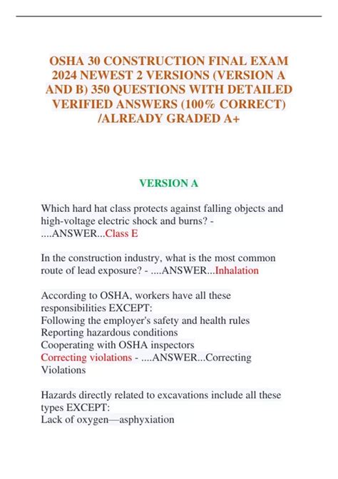 EXAM ANSWERS INTRODUCTION TO OSHA SAFETY MANAGEMENT Ebook Kindle Editon