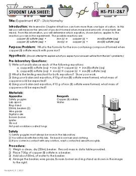 EXPERIMENT 37 STOICHIOMETRY ANSWERS Ebook Epub