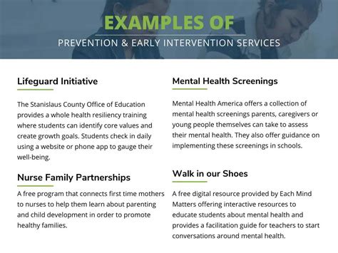 Early Intervention and Prevention: