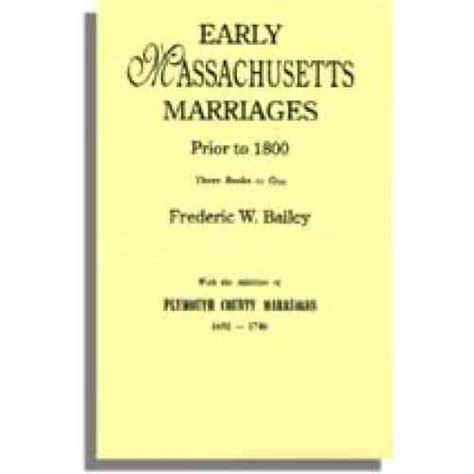 Early Massachusetts Marriages Prior to 1800 PDF