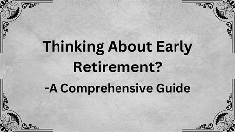 Early Retirement in Singapore: A Comprehensive Guide