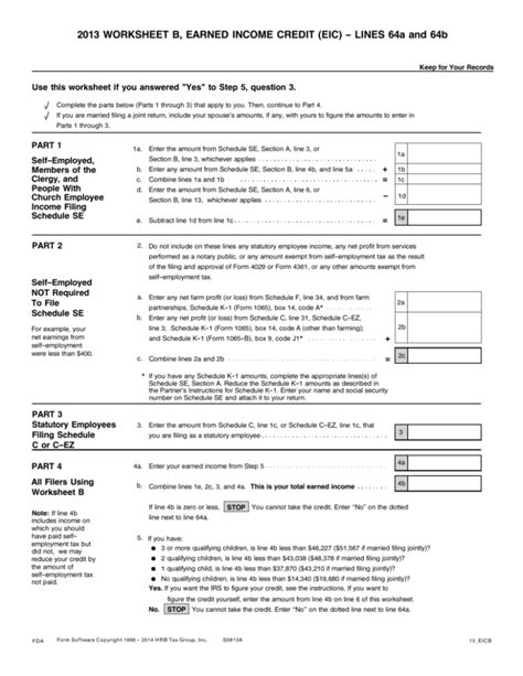 Earned Income Credit Worksheet (EIC): Unlock Your Tax Refund Potential