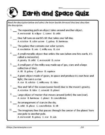 Earth And Space Questions Answers PDF