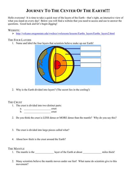 Earth Layers Foldable Answer Key For Questions PDF