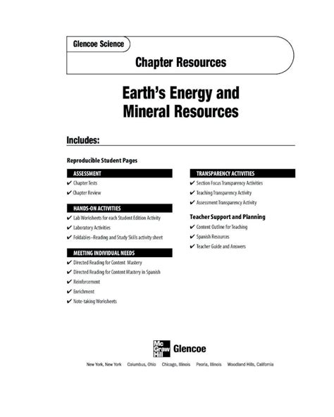 Earth Resources Answer Guide PDF