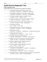 Earth Science Answer Key Diagnostic Test Topics PDF