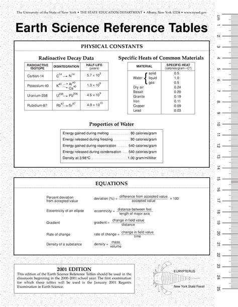 Earth Science Reference Table Answers Kindle Editon