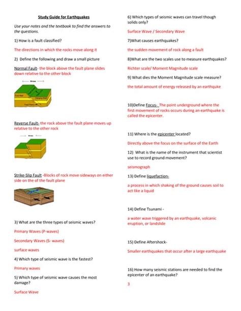 Earthquakes Guided And Study Answers Doc