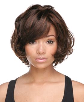 Easeful Auburn Wavy Chin Length African American Wigs