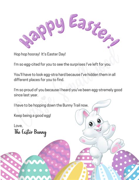 Easter Bunny Letter Free Printable
