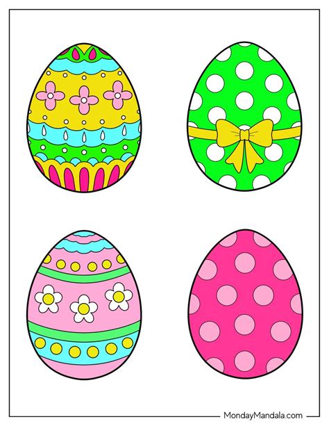 Easter Eggs To Color Printable