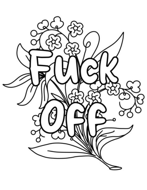 Easy Adult Coloring Pages Swear Words Printable