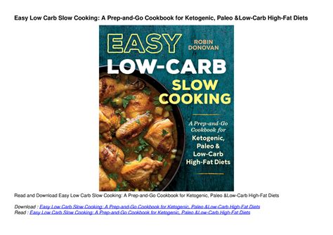 Easy Carb Slow Cooking Prep  Kindle Editon