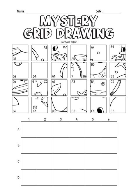 Easy Mystery Grid Drawing Printable Free