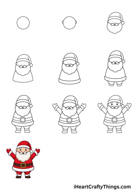 Easy To Draw Santa