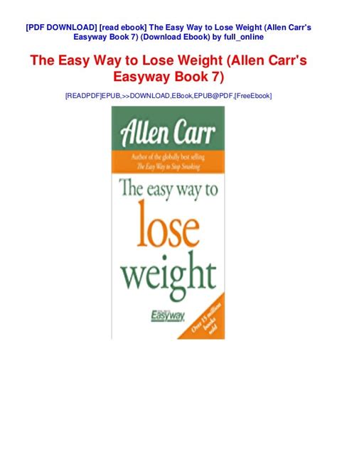 Easy Way To Lose Weight Allen Carr Ebook Doc