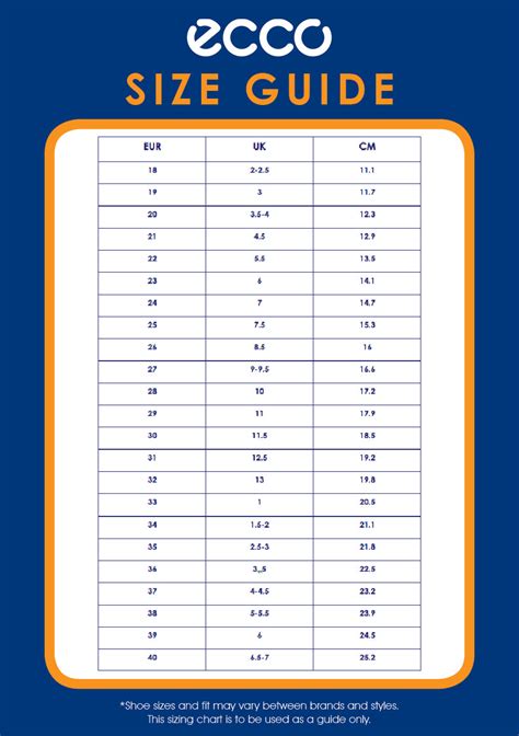 Ecco Size Chart: The Ultimate Guide to Finding Your Perfect Fit