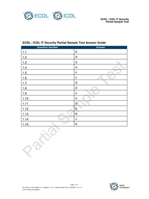 Ecdl Test Answers Doc