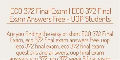 Eco 372 Final Exam Answers Free Doc