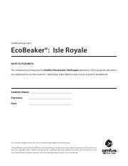 Ecobeaker Isle Royale Answer Kindle Editon