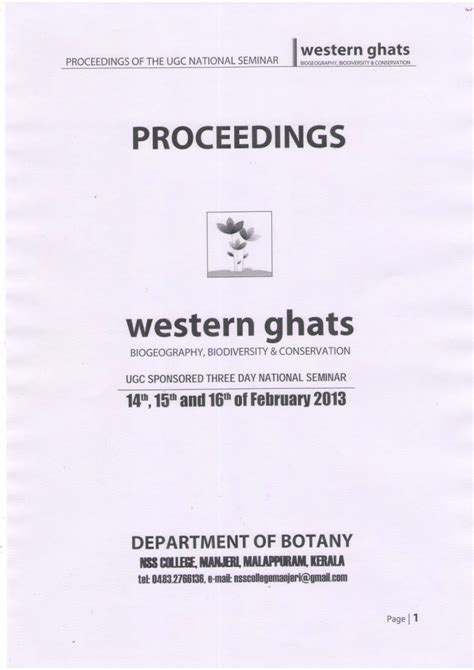 Ecodevelopment of Western Ghats Proceedings of a Seminar Held at Peechi PDF