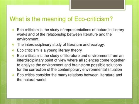 Ecological Criticism for Our Times Literature Doc