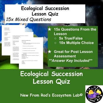 Ecological Succession Test Answer Key PDF