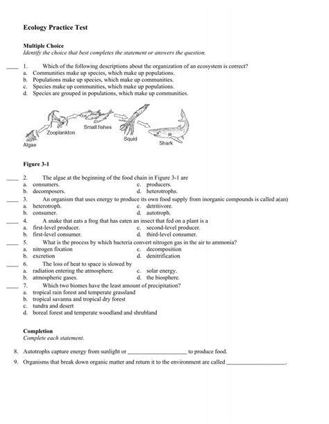 Ecology Practice Test And Answers Reader