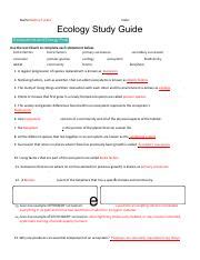 Ecology Study Guide With Answers Doc