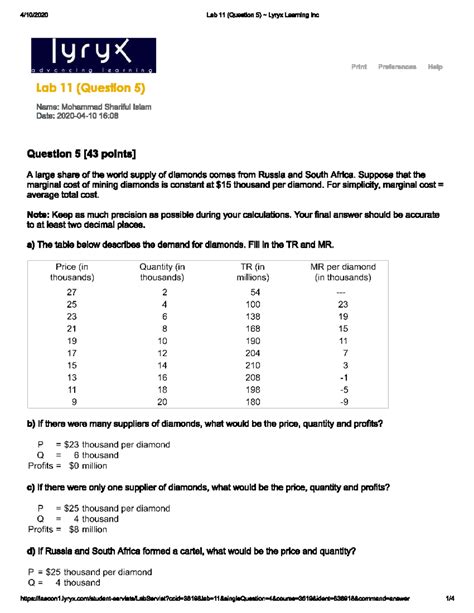 Econ 201 Lyryx Questions And Answers PDF