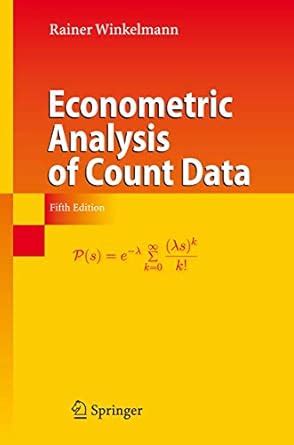 Econometric Analysis of Count Data 5th Edition PDF