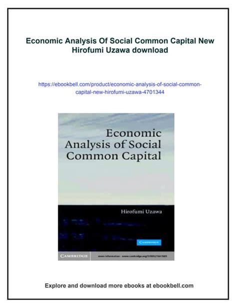 Economic Analysis of Social Common Capital Epub