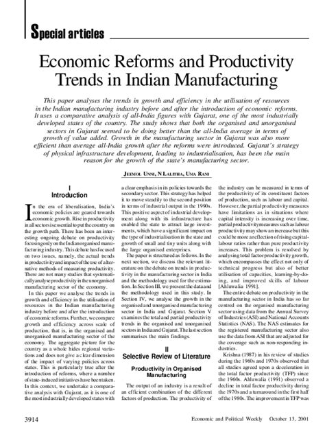 Economic Reforms and Productivity Trends in Indian Manufacturing Doc